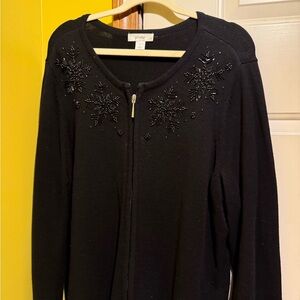 CJ Banks Black Embellished Utility Jacket